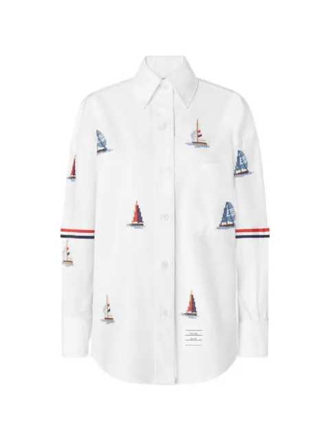 Thom Browne camisa con costuras Sailboat