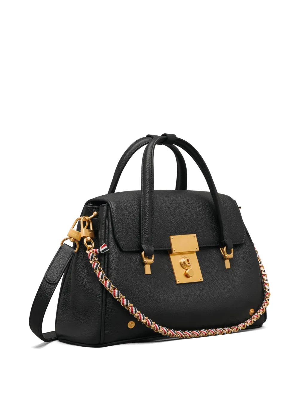 Thom Browne Bolton kleine leren shopper Zwart