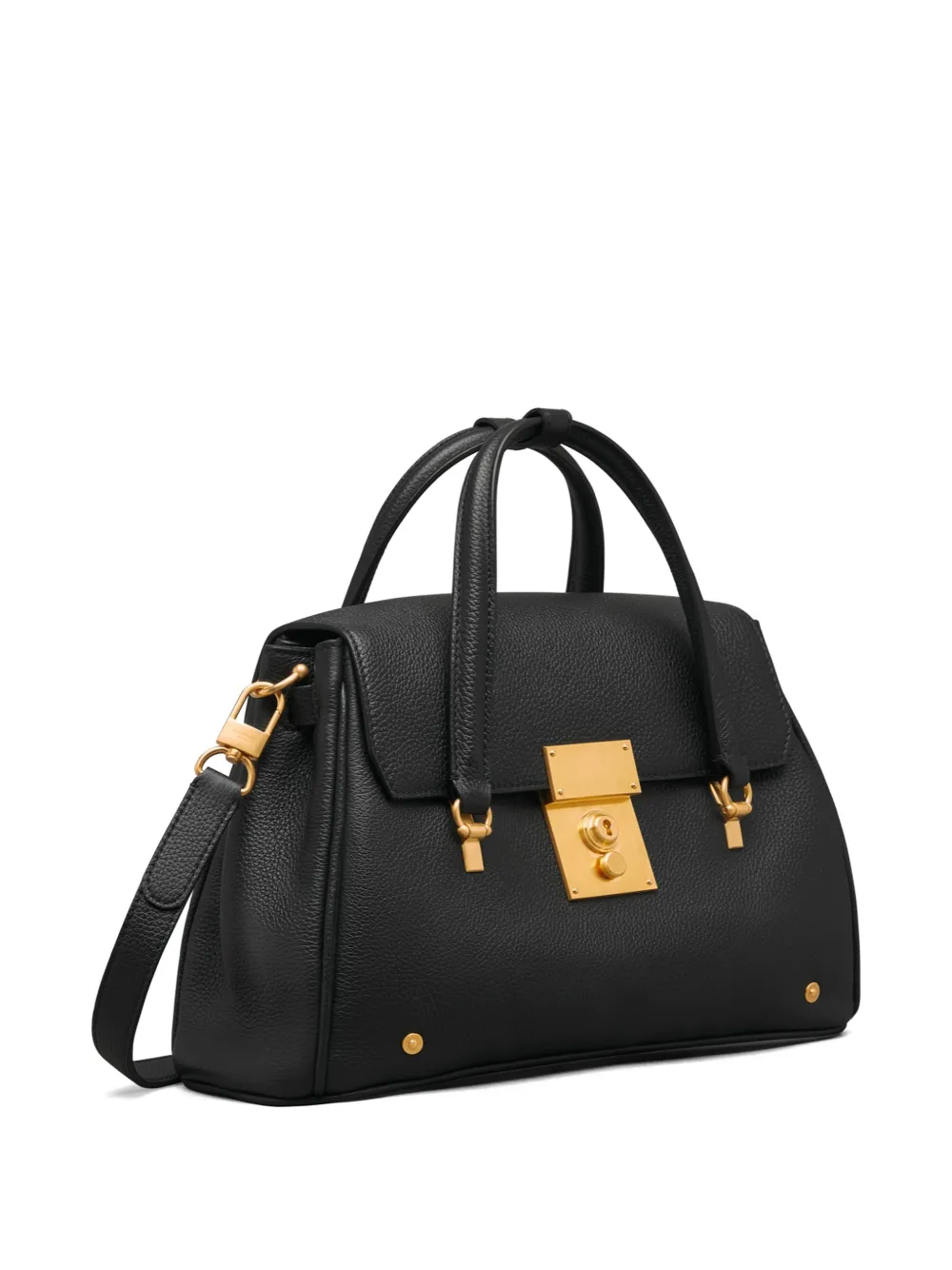 Thom Browne Bolton kleine leren shopper Zwart