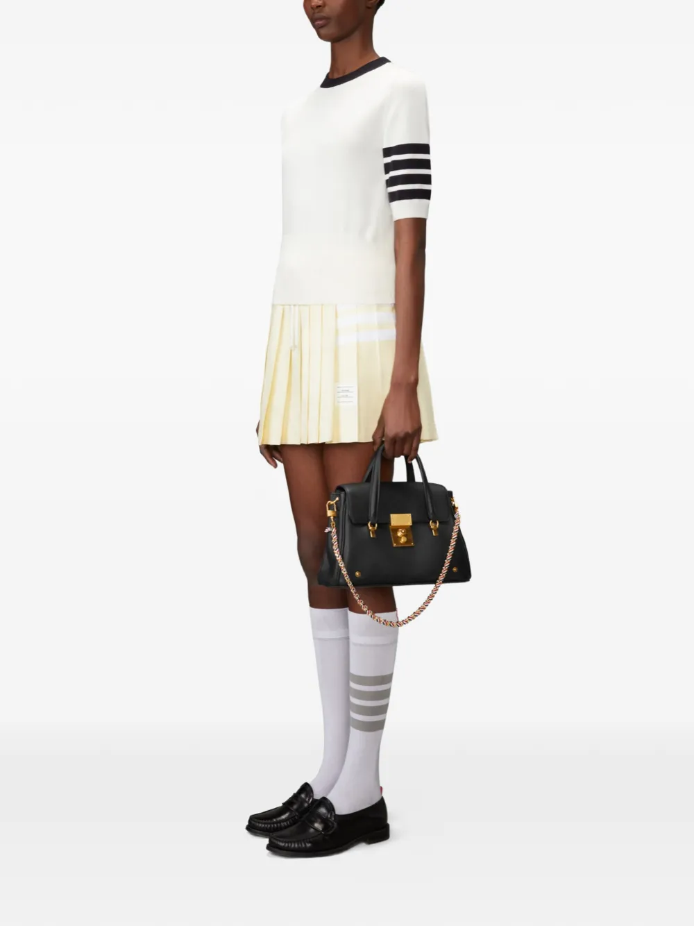 Thom Browne Bolton kleine leren shopper Zwart