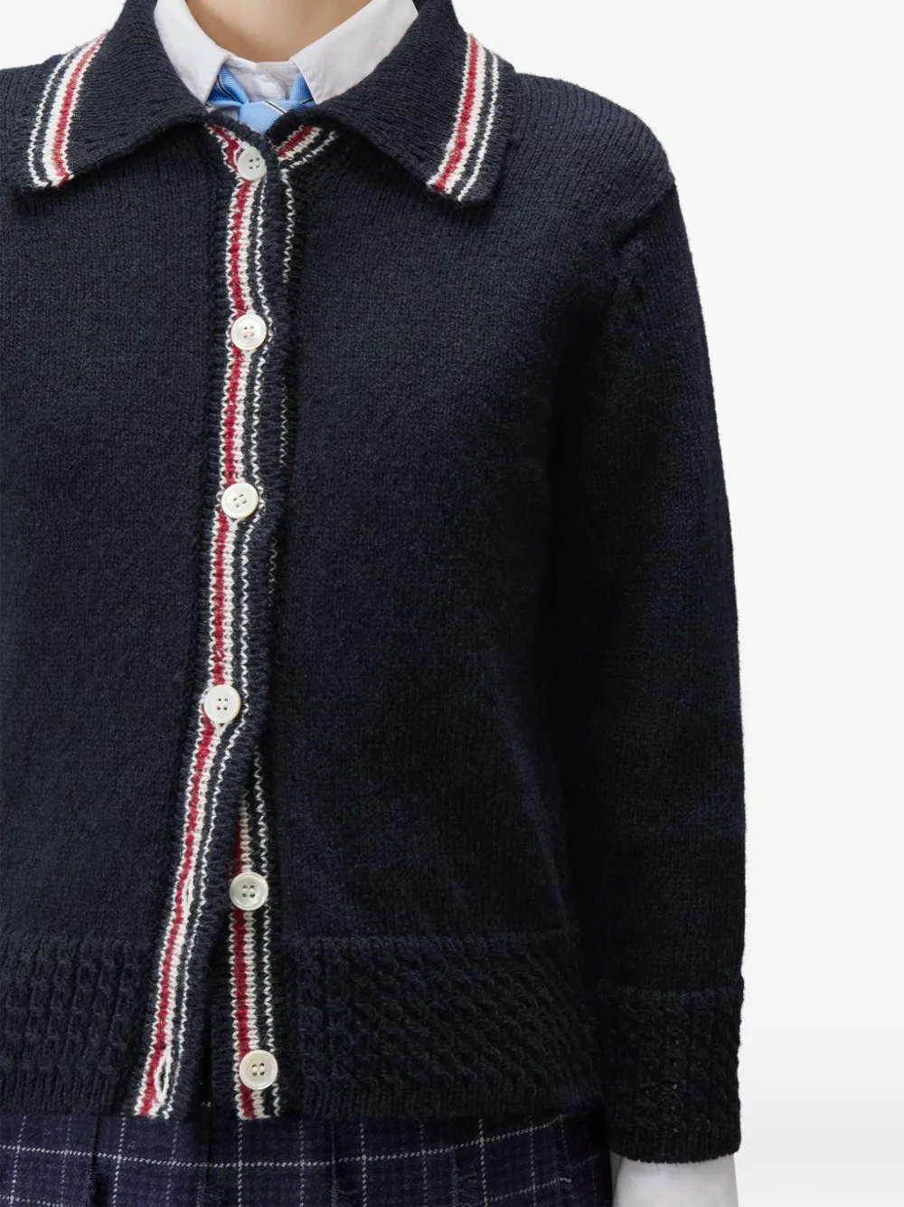 Thom Browne Hector pointelle gebreid vest Blauw