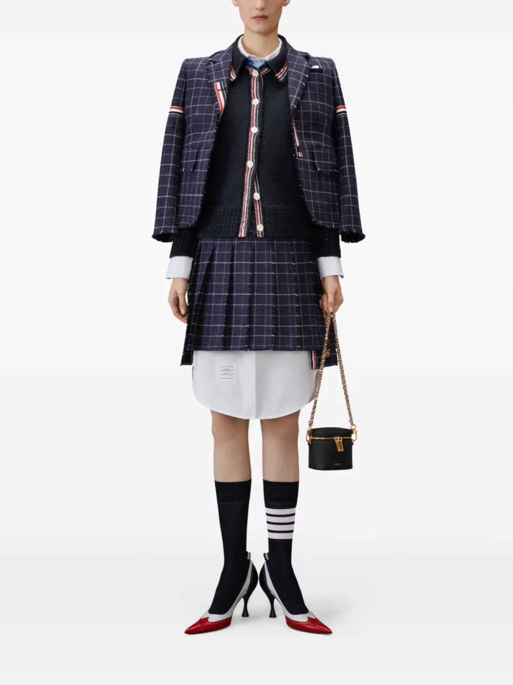 Thom Browne Hector pointelle gebreid vest Blauw