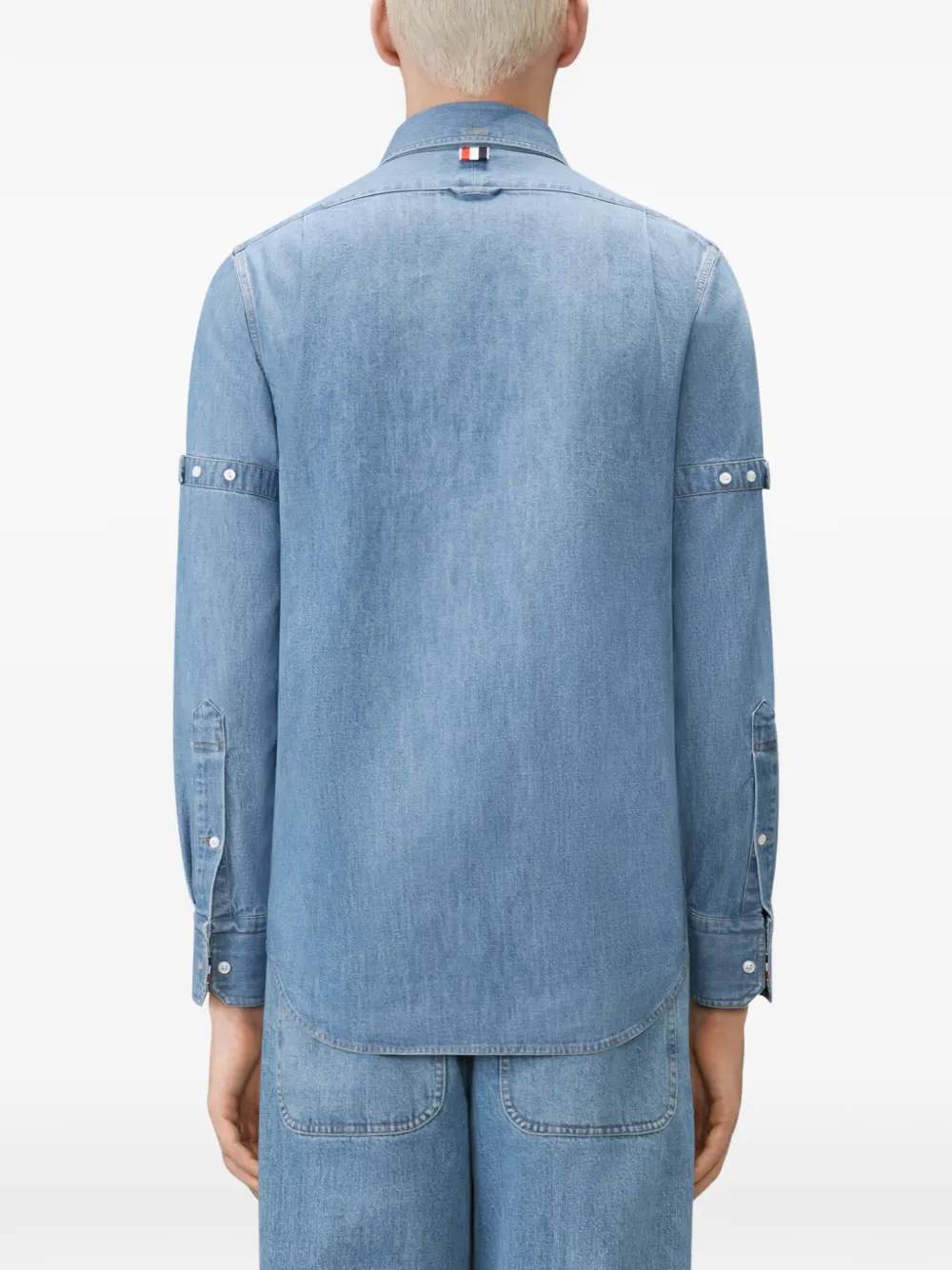 Thom Browne Denim overhemd met armband detail Blauw