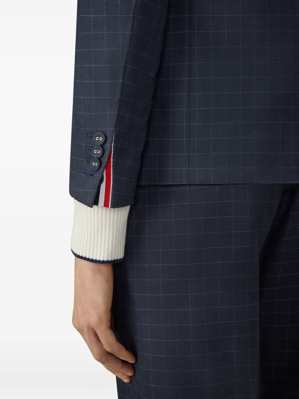Thom Browne Geruite blazer Blauw