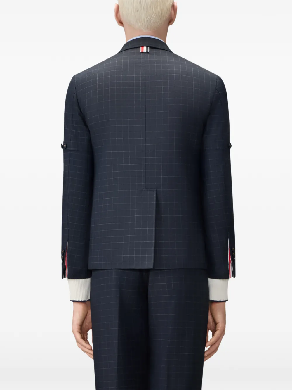 Thom Browne Geruite blazer Blauw