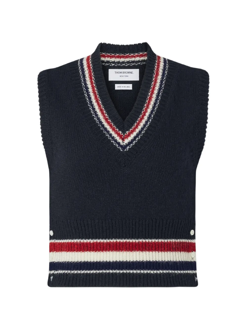 Thom Browne Gilet Hector con dettaglio a righe - Blu