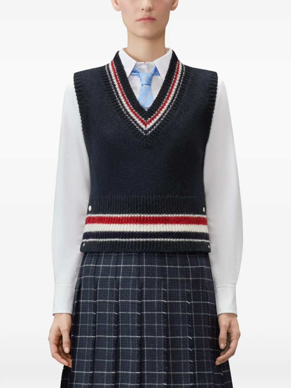 Thom Browne Hector gilet met streepdetail Blauw