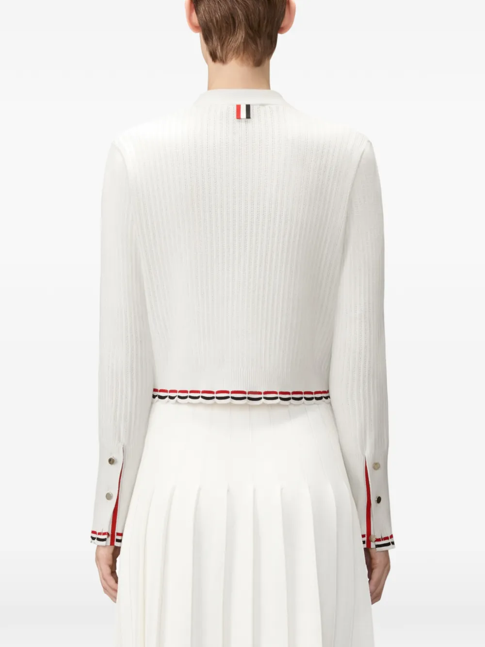 Thom Browne Pointelle vest met ribstiksel Wit