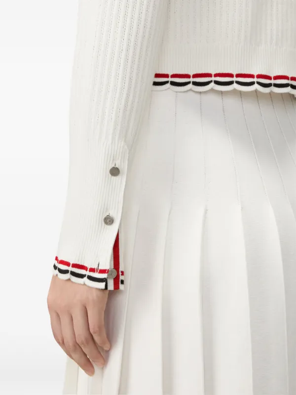 THOMBROWNE トムブラウン コットンポインテール カーディガン 白 Thom