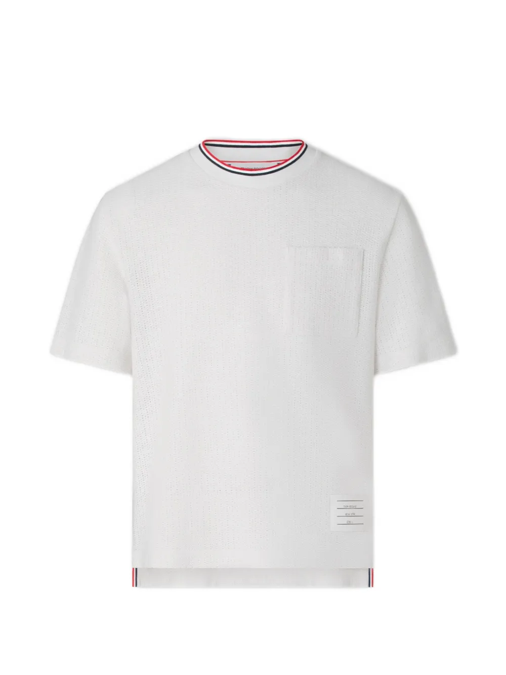 Thom Browne T-shirt con taschino - Bianco