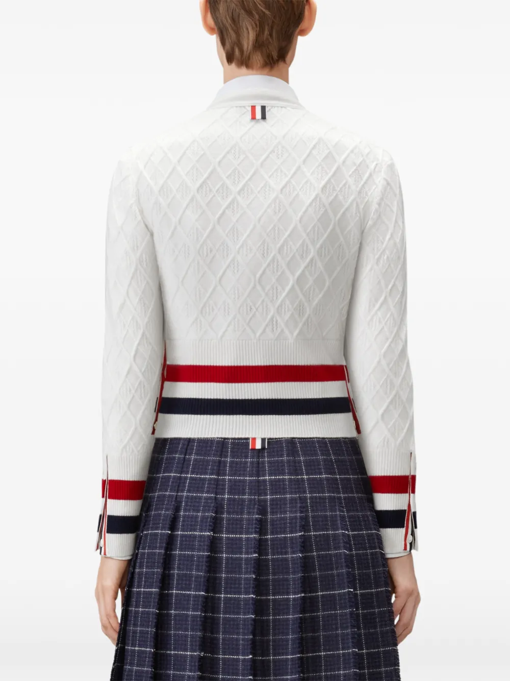 Thom Browne Vest met argyle patroon Wit