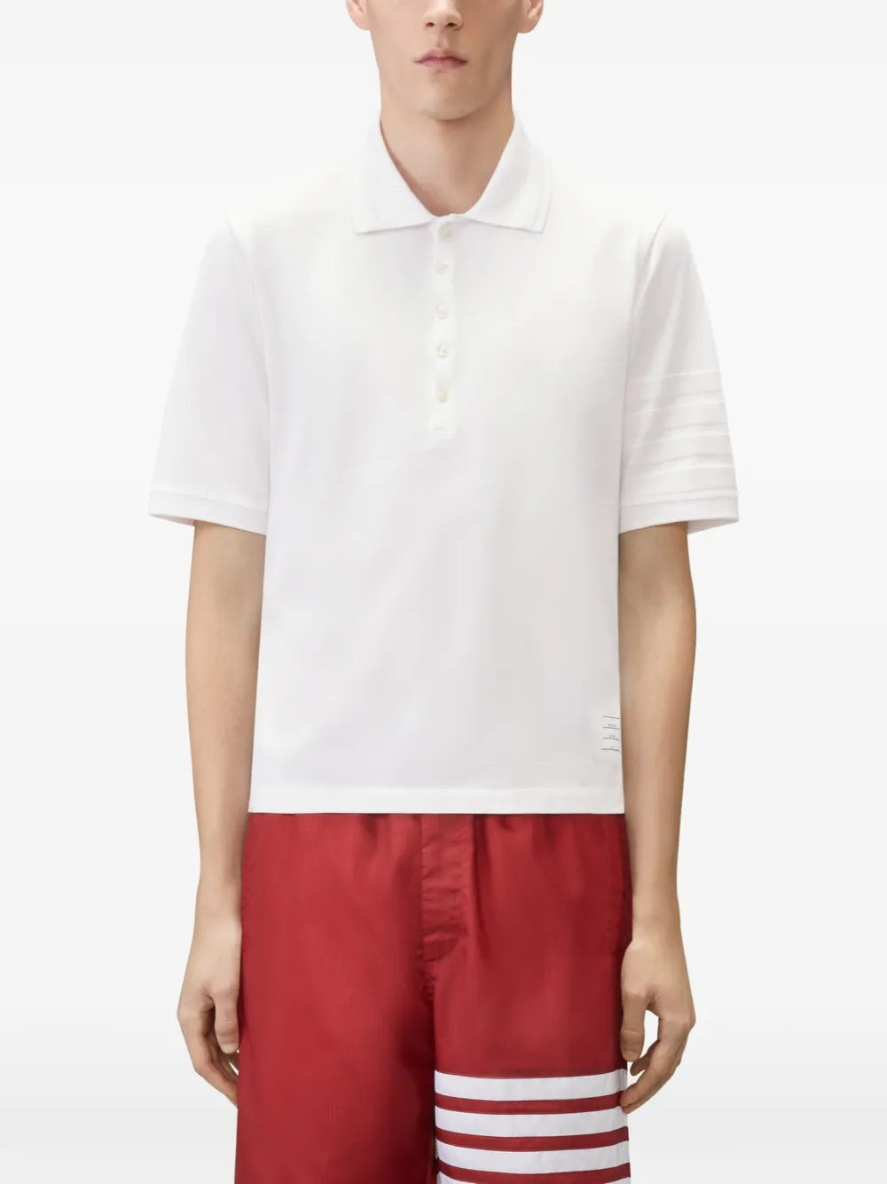 Thom Browne Ottoman poloshirt met korte mouwen Wit