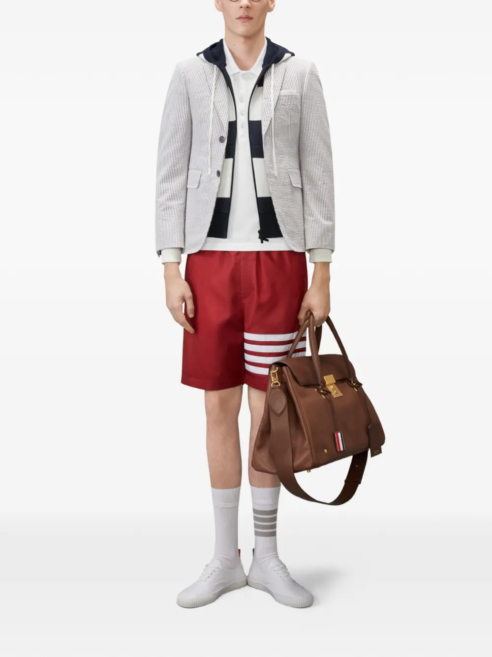 Thom Browne Ottoman poloshirt met korte mouwen Wit