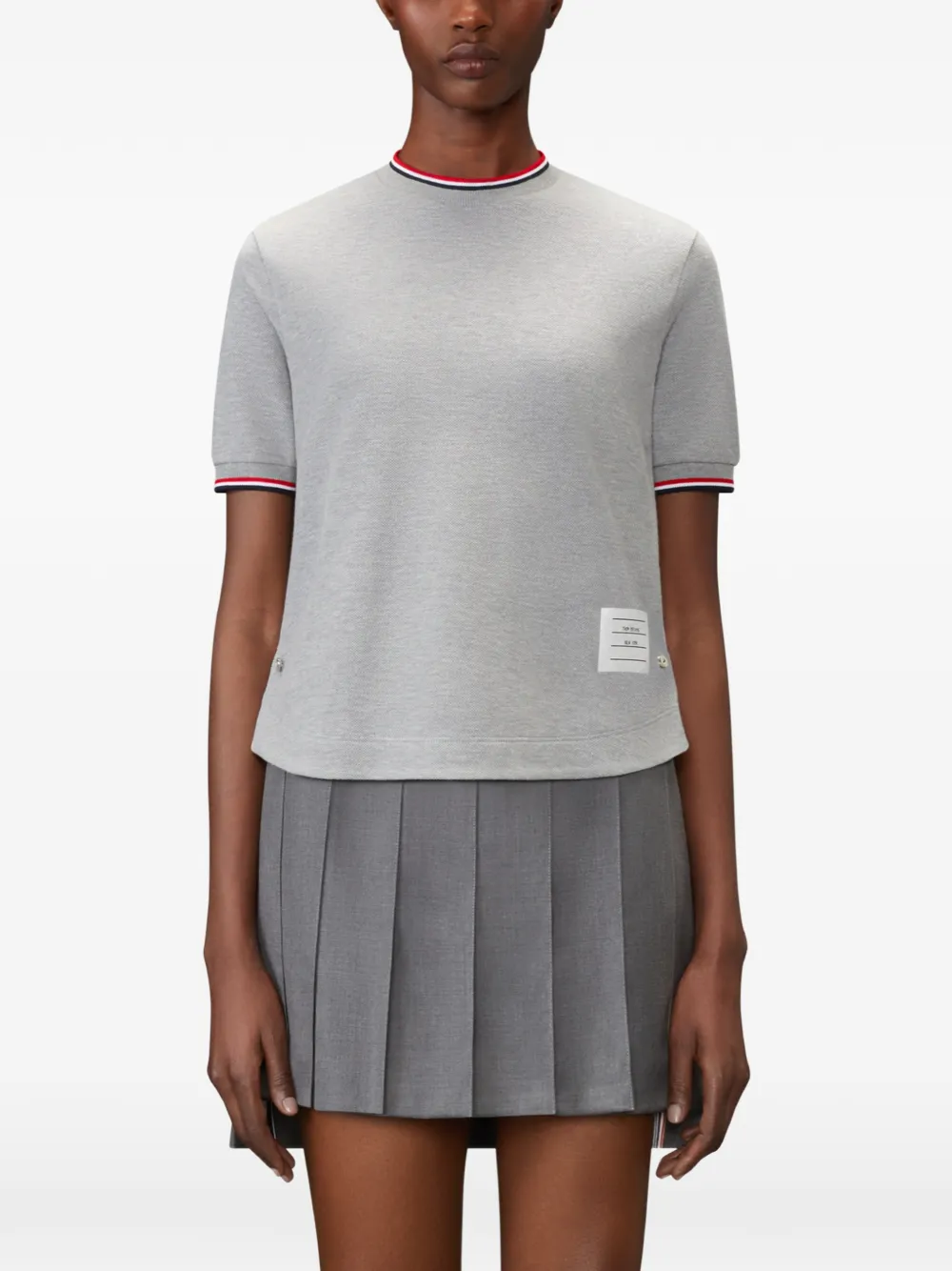 Thom Browne Piqué RWB-T-shirt Grijs
