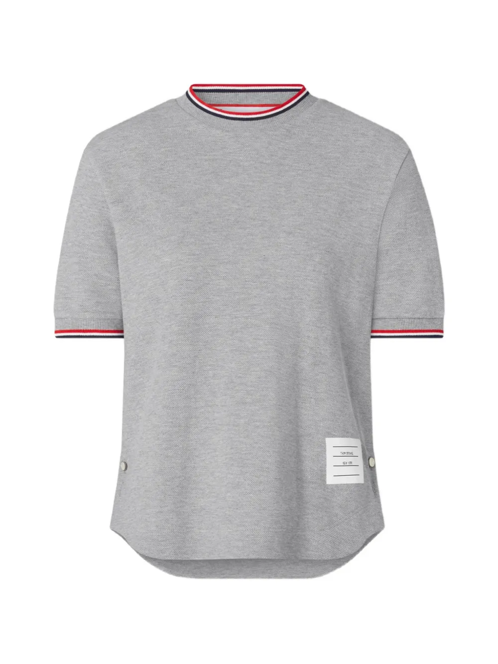 Thom Browne RWB tipping pique T-shirt - Grigio