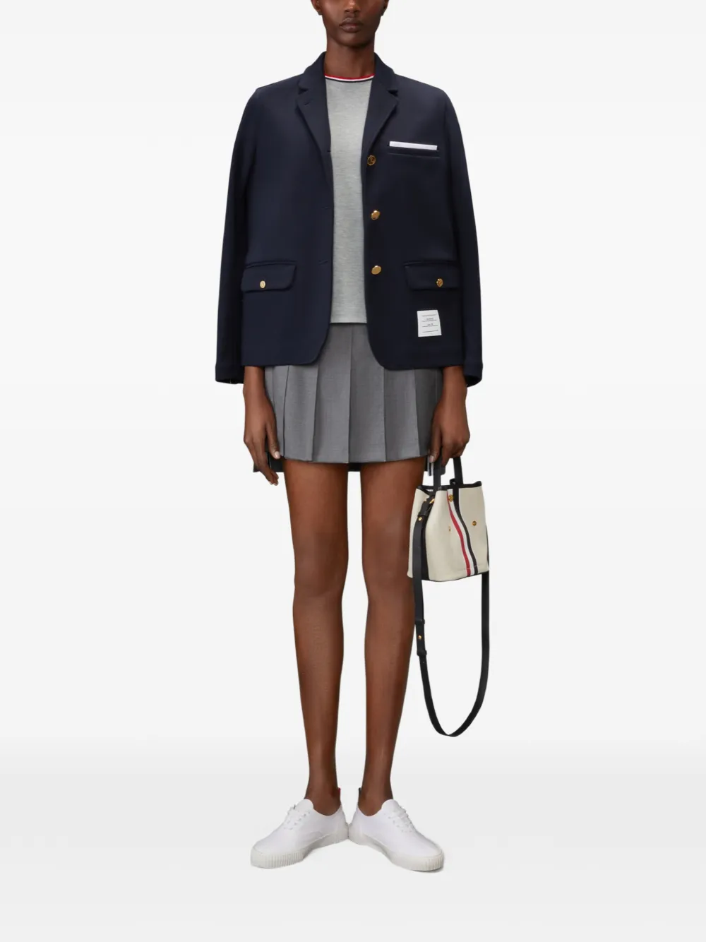 Thom Browne Piqué RWB-T-shirt Grijs