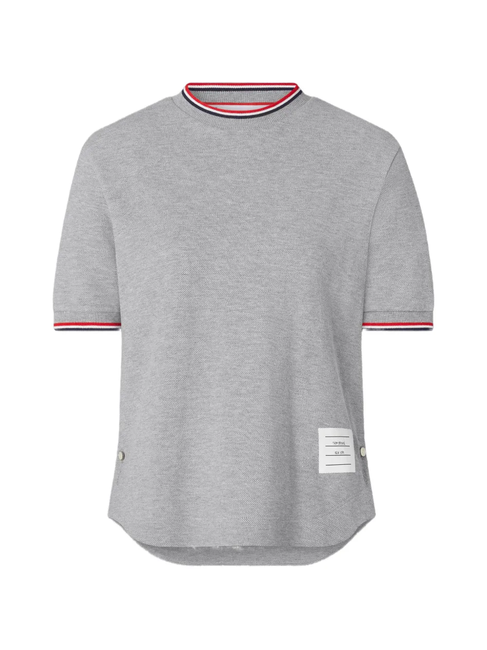 Thom Browne RWB tipping pique T-shirt - Grigio