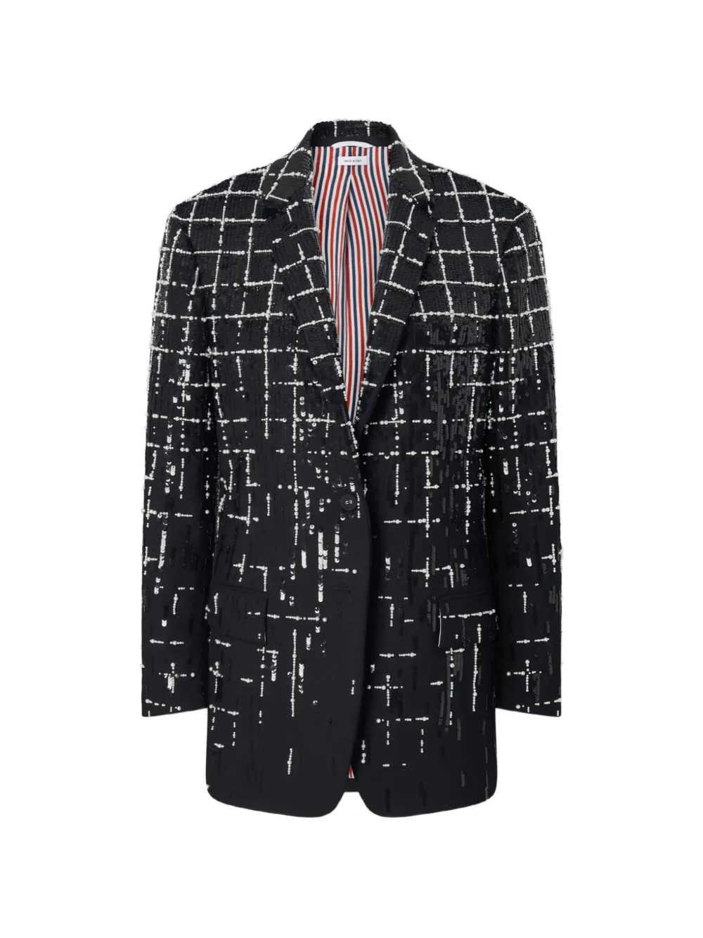 Thom Browne windowpane sequin-embellished blazer