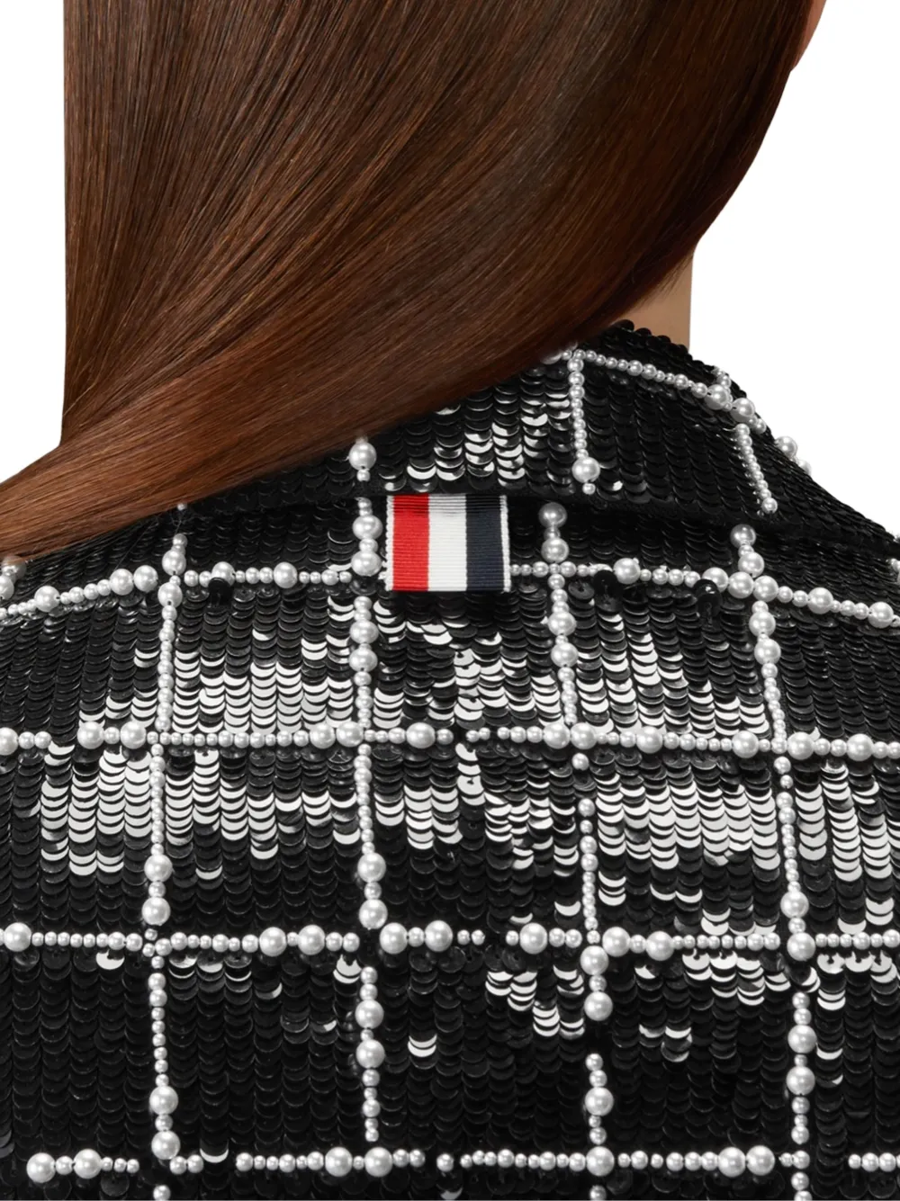 Thom Browne Windowpane blazer verfraaid met pailletten Zwart