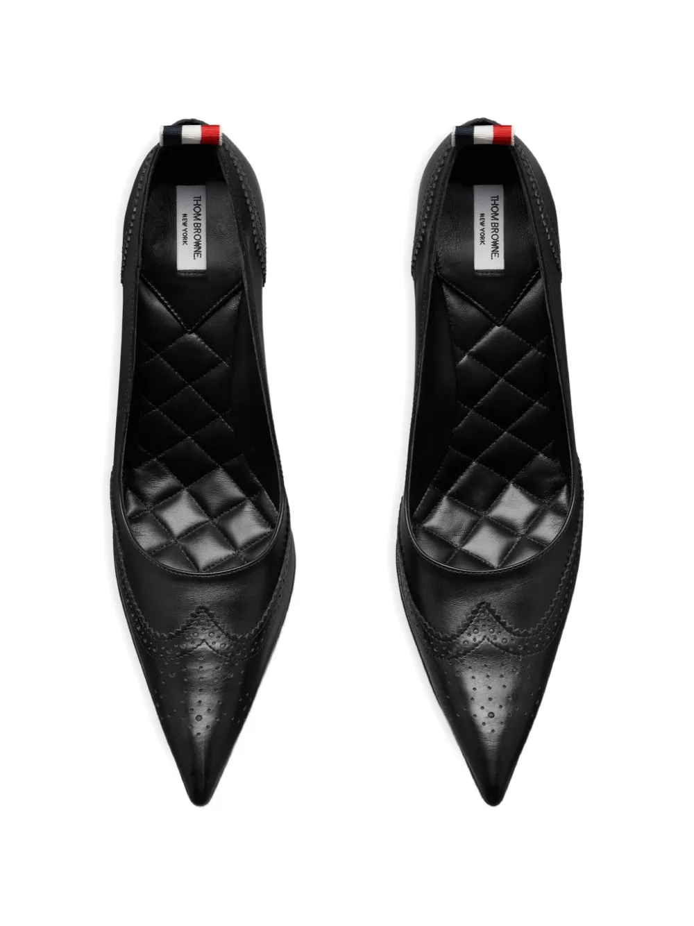 Thom Browne Wingtip leren pumps Zwart