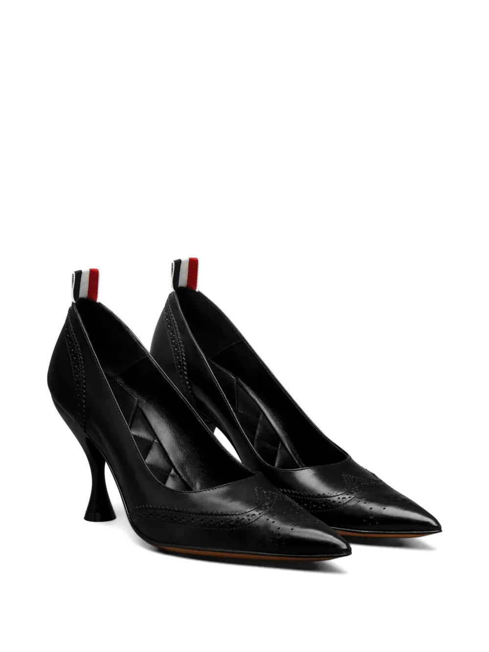 Thom Browne Wingtip leren pumps Zwart