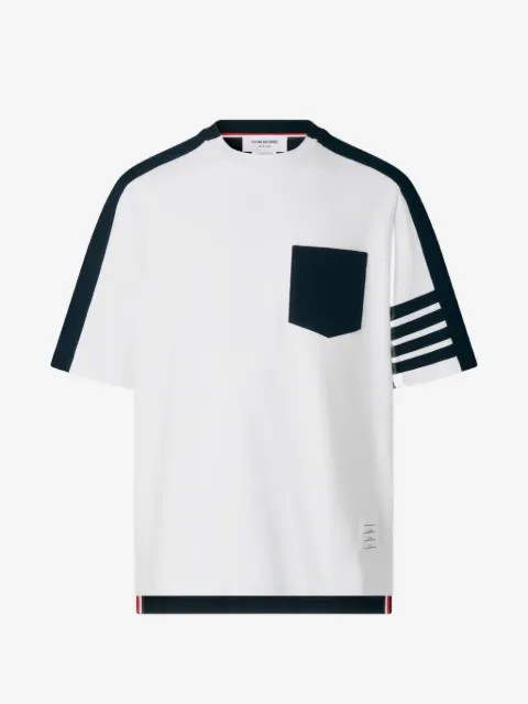 Thom Browne تيشيرت متباين الألوان بزينة 4 خطوط