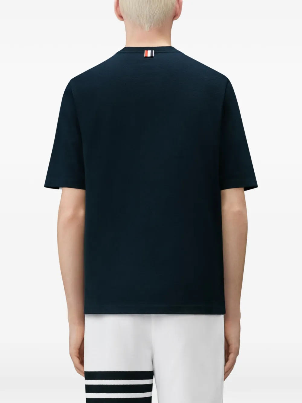 Thom Browne T-shirt met 4 strepen en colourblocking Wit