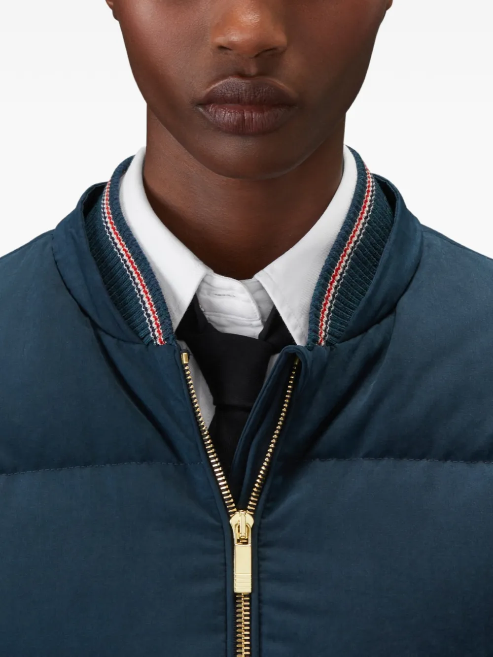 Thom Browne Gewaxt donsjack Blauw