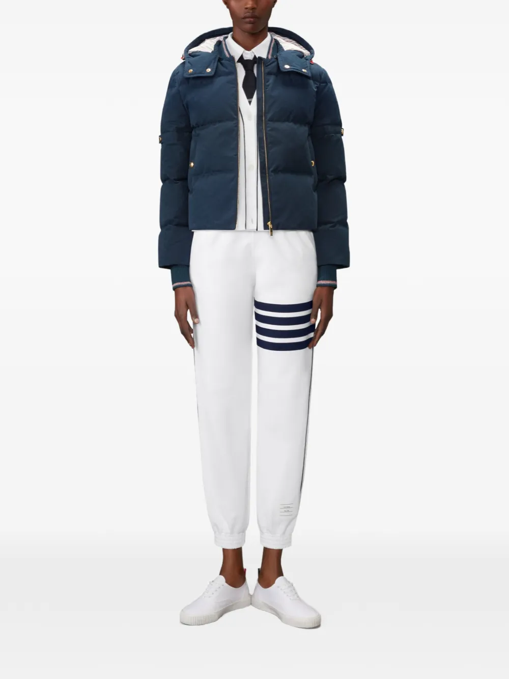 Thom Browne Gewaxt donsjack Blauw