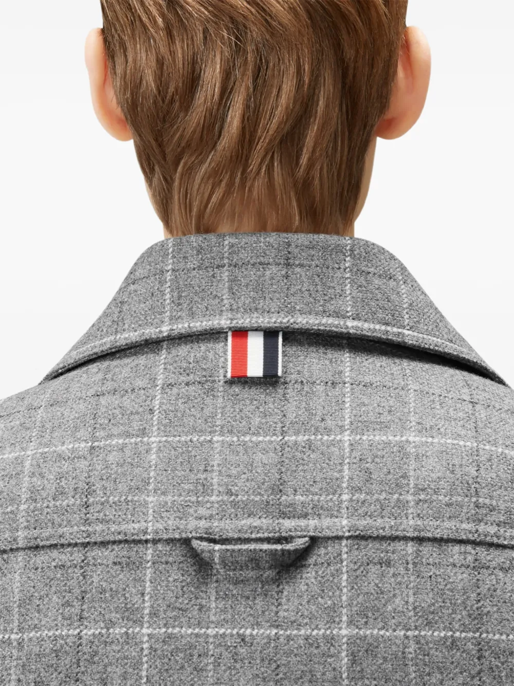 Thom Browne Windowpane tweed jack met pied-de-poule print Grijs