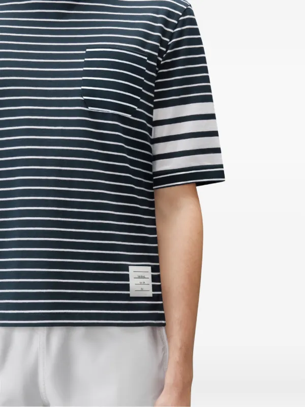 Thom Browne 4BAR ストライプ Tシャツ | ブルー | FARFETCH JP