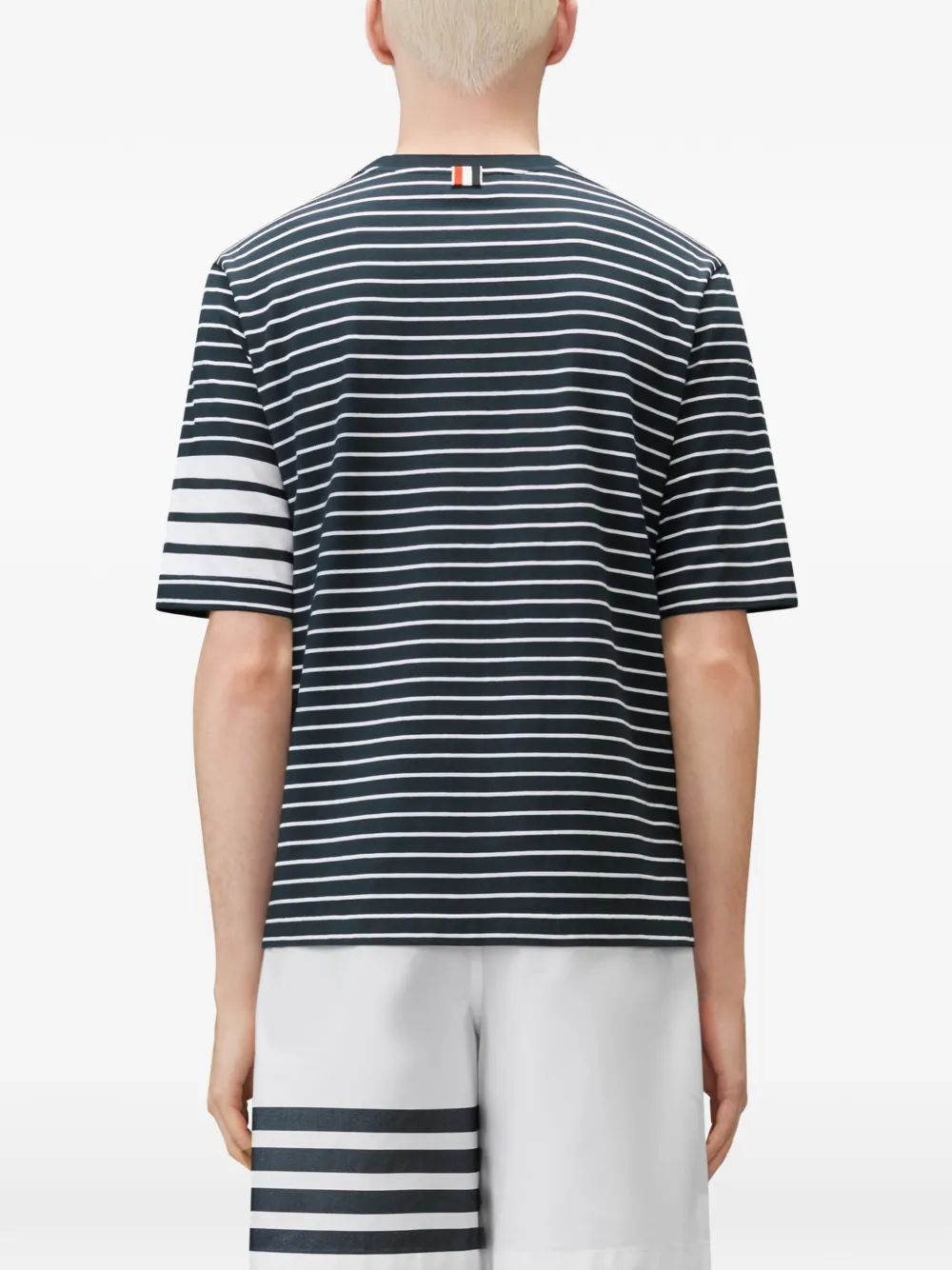Thom Browne T-shirt met 4 strepen Blauw
