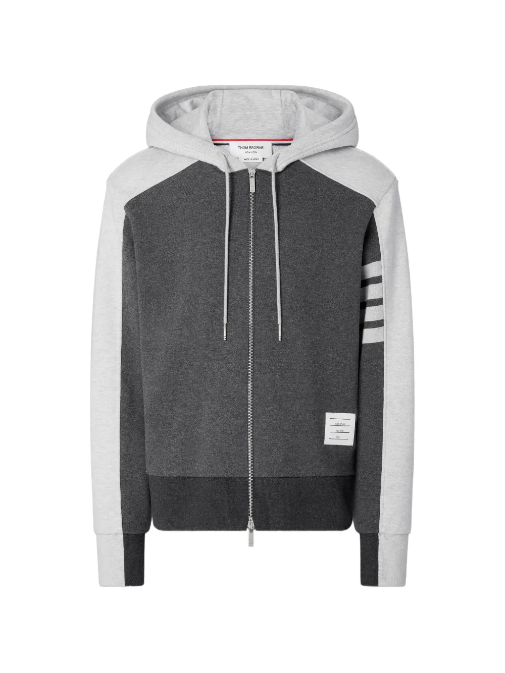 Thom Browne 4-Bar hoodie met colourblocking Grijs