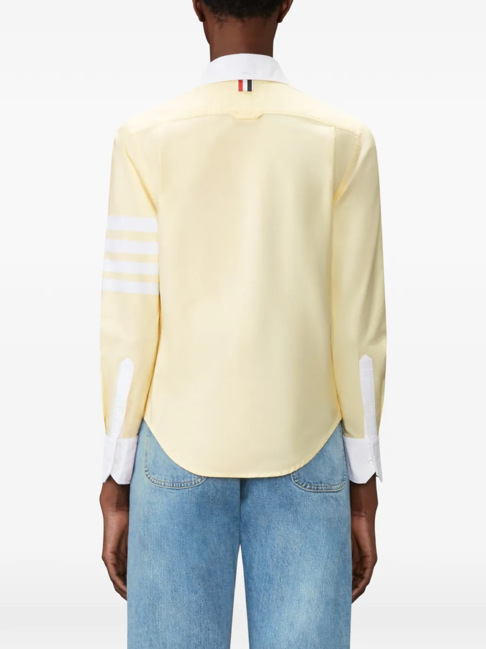 Thom Browne Oxford shirt met vier strepen Geel