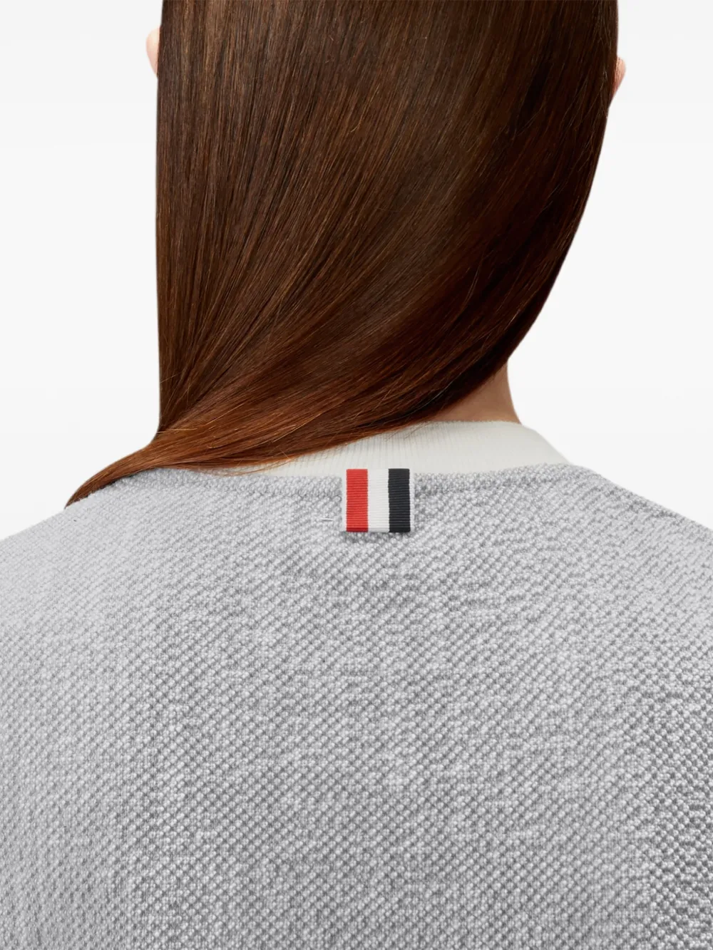 Thom Browne katoenen tweed T-shirt met RWB-streep Grijs