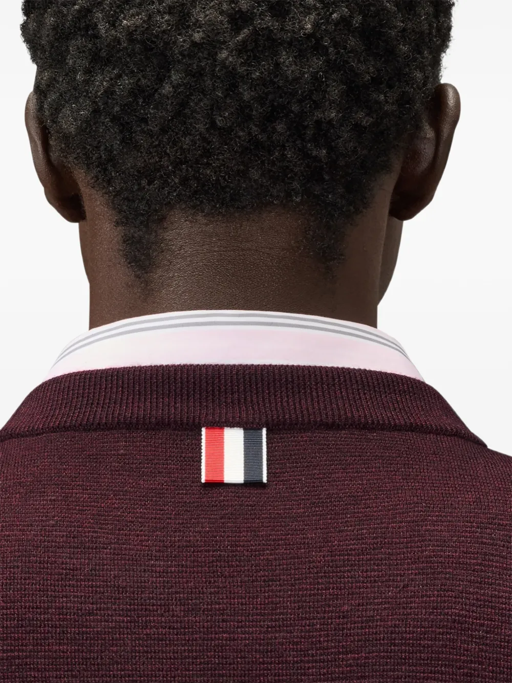Thom Browne Trui met vier strepen en Milano stiksel Rood