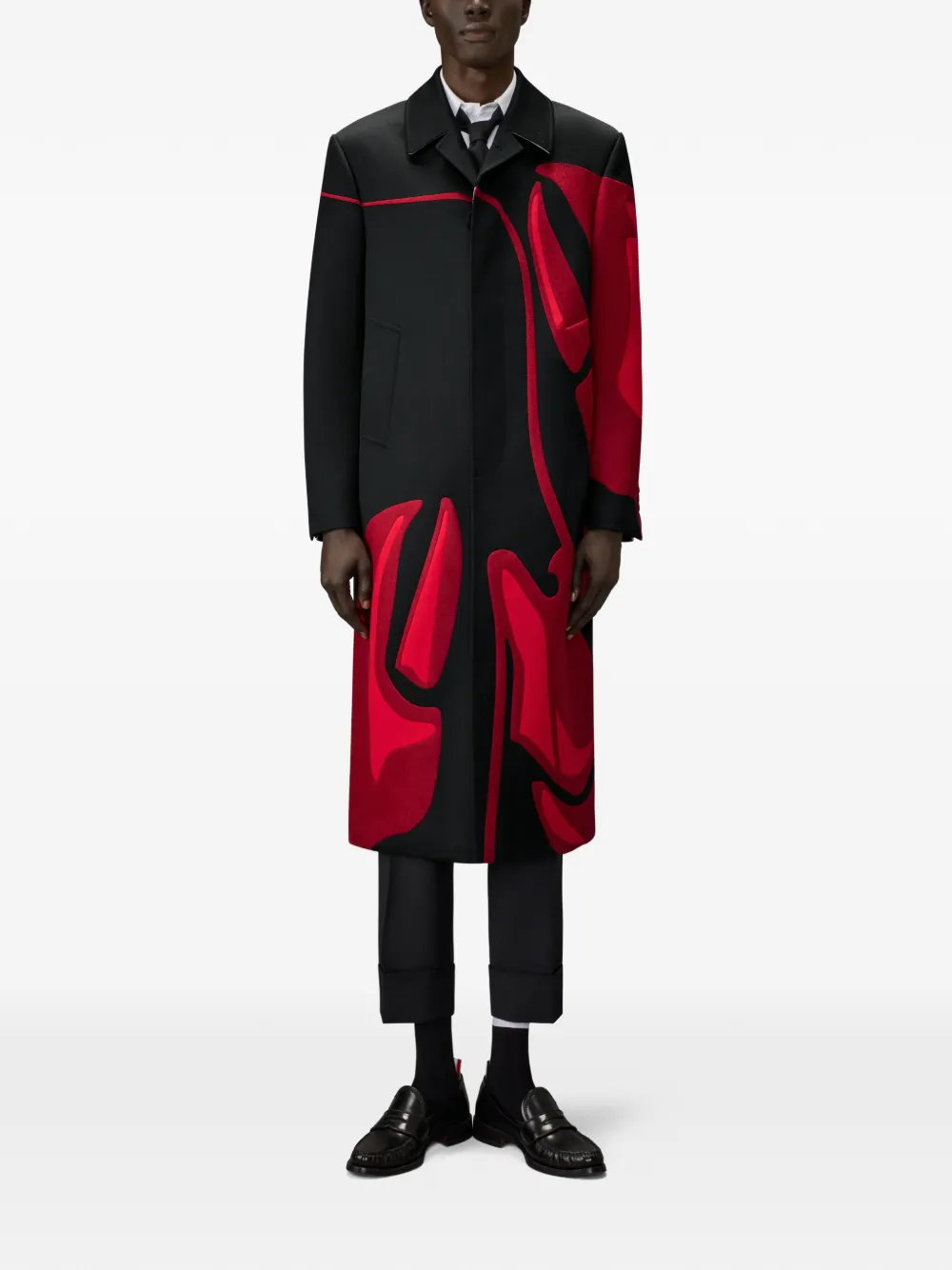 Thom Browne Twill jas met cavalerie-effect Zwart