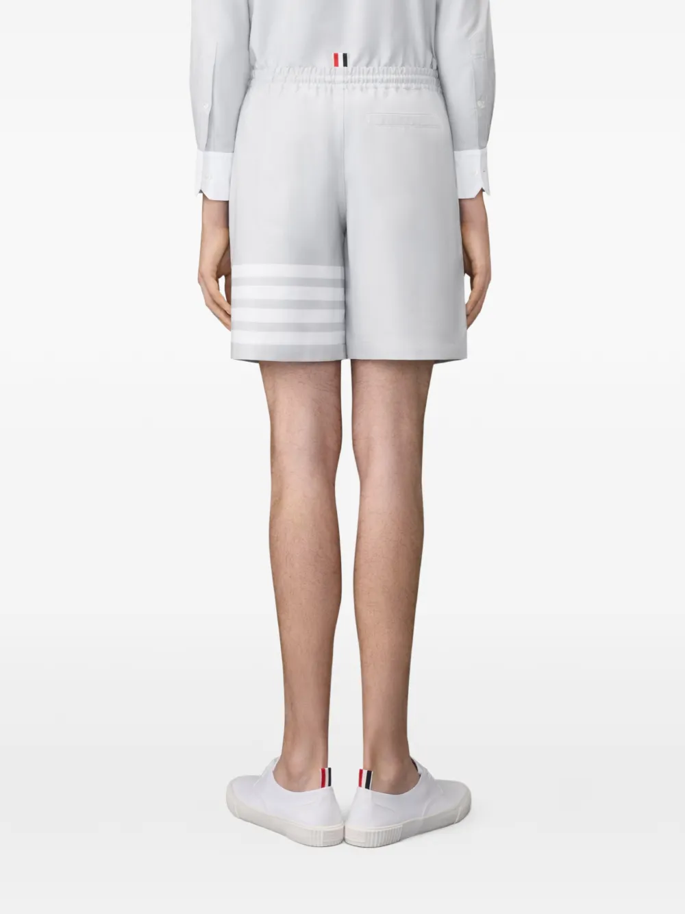 Thom Browne Oxford rugby shorts met vier strepen Grijs