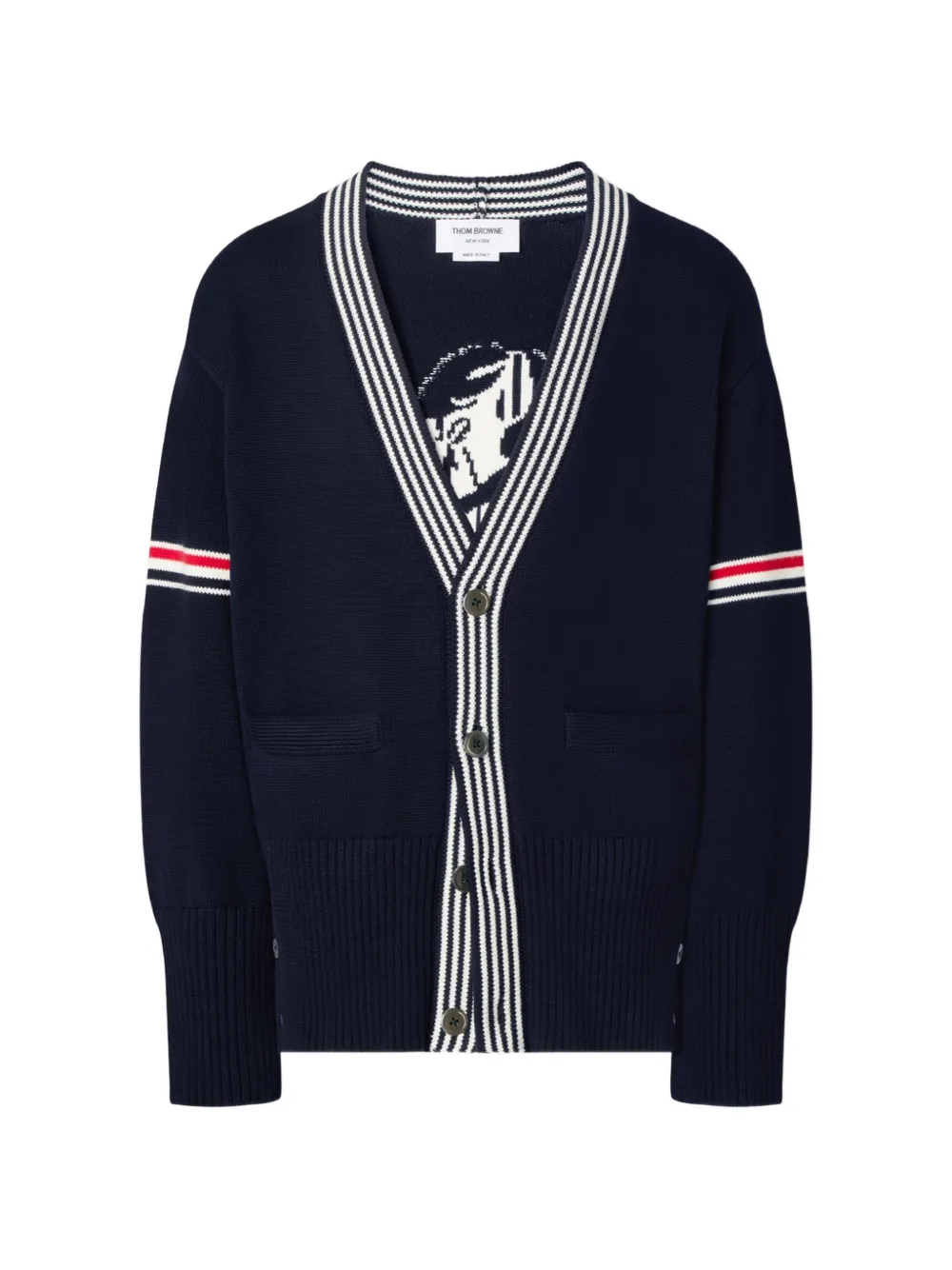 Thom Browne lobster-intarsia cardigan - Blau