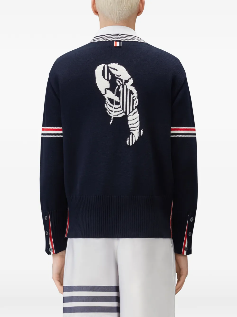Thom Browne Vest met kreeft intarsia Blauw