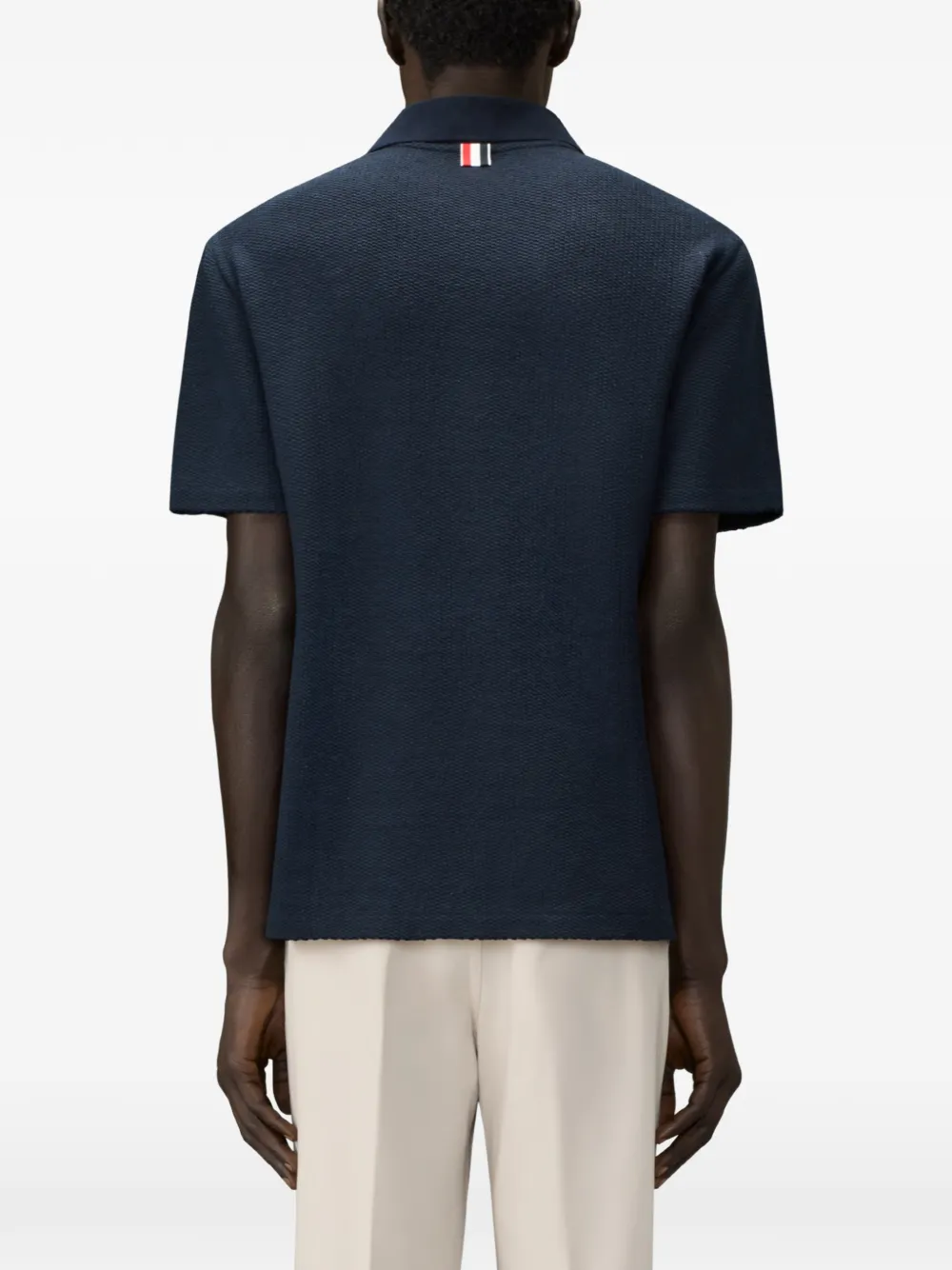 Thom Browne Poloshirt met borstzak en textuur Blauw