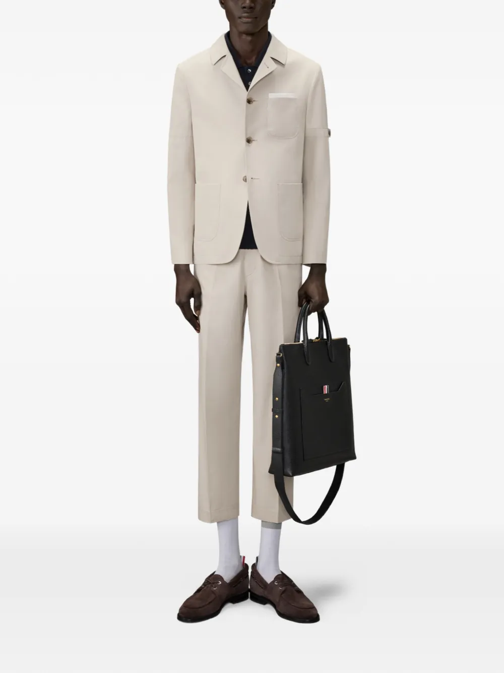 Thom Browne Poloshirt met borstzak en textuur Blauw
