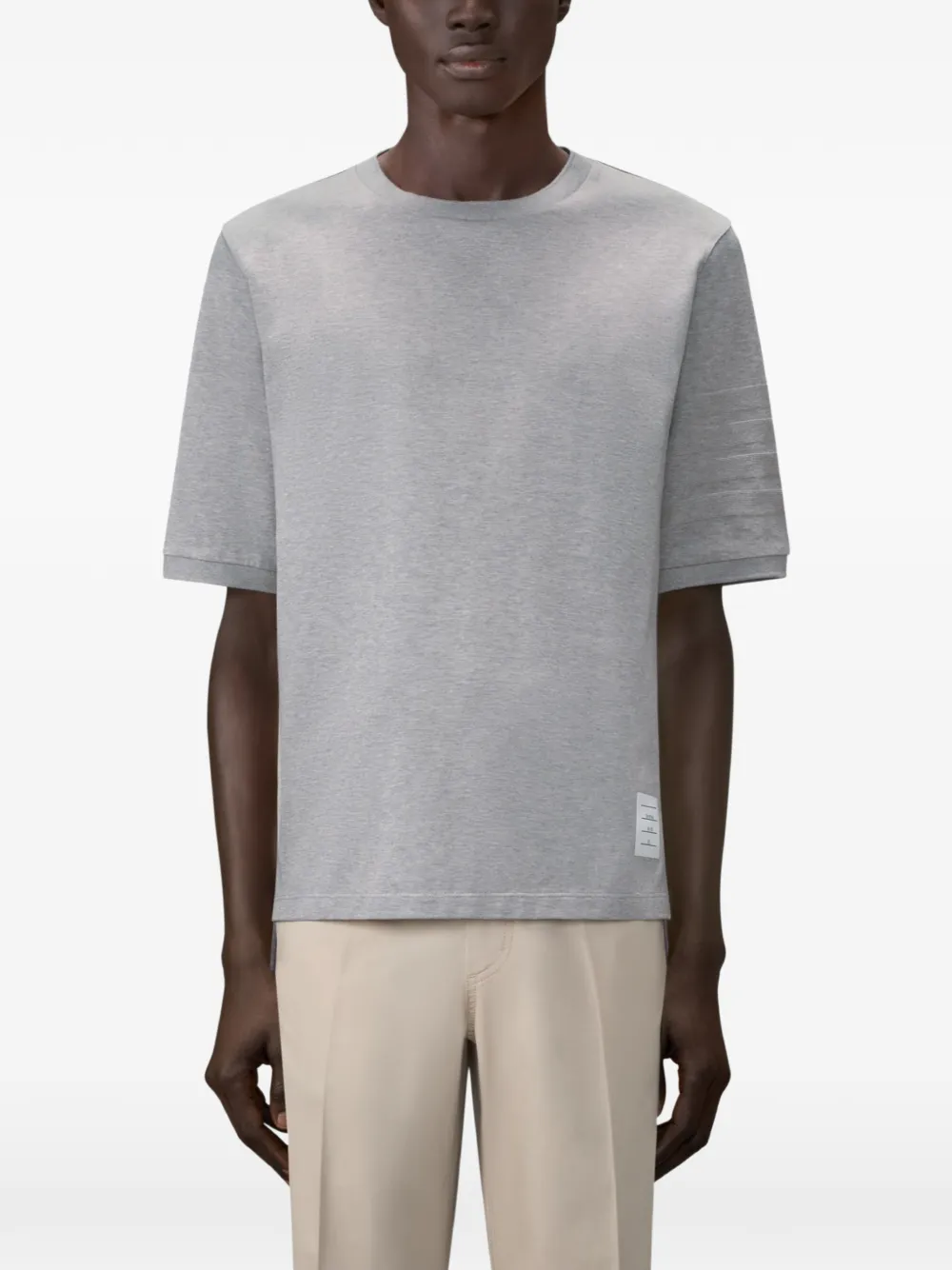 Thom Browne 4-Bar Ottomaans T-shirt Grijs