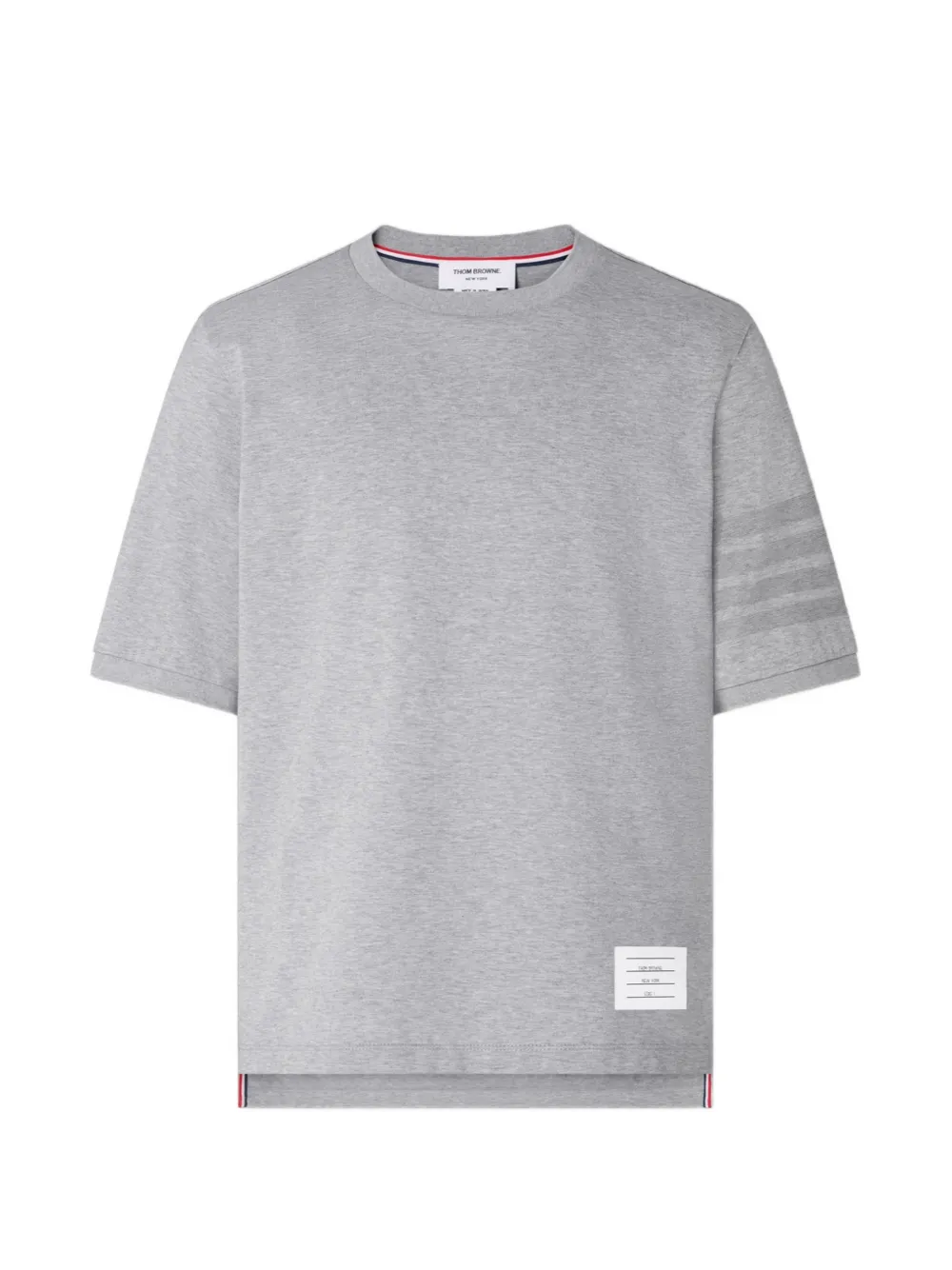 Thom Browne T-shirt con dettaglio a 4 righe - Grigio