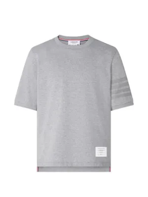 Thom Browne stripe-detail T-shirt | Blue | FARFETCH GE