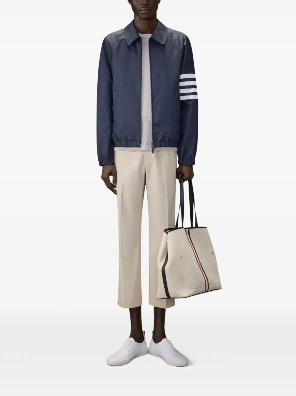 Thom Browne 4-Bar Ottomaans T-shirt Grijs