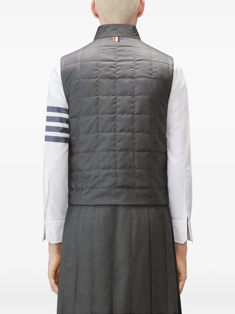 Thom Browne Ripstop gilet met vier strepen Grijs