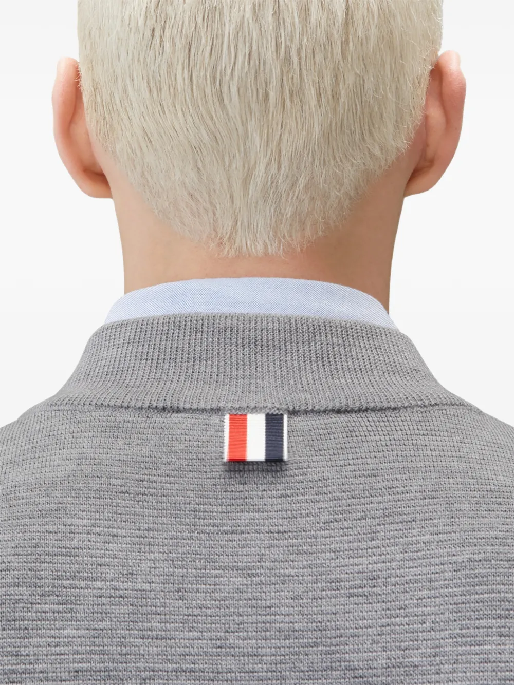 Thom Browne Bomberjack met vier strepen en Milano stiksel Grijs
