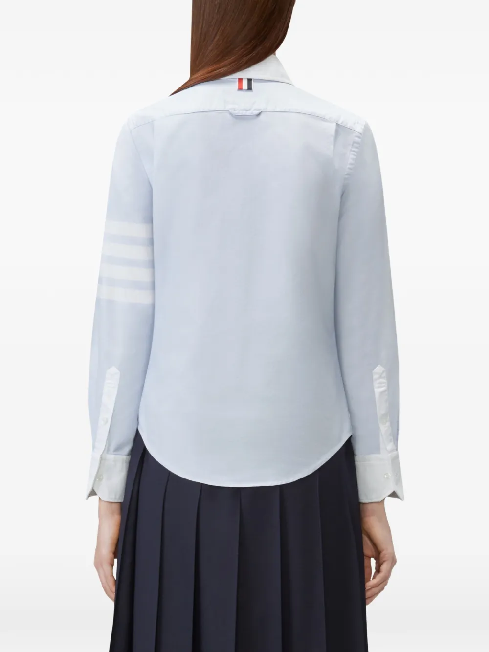 Thom Browne Oxford blouse met 4 strepen Blauw