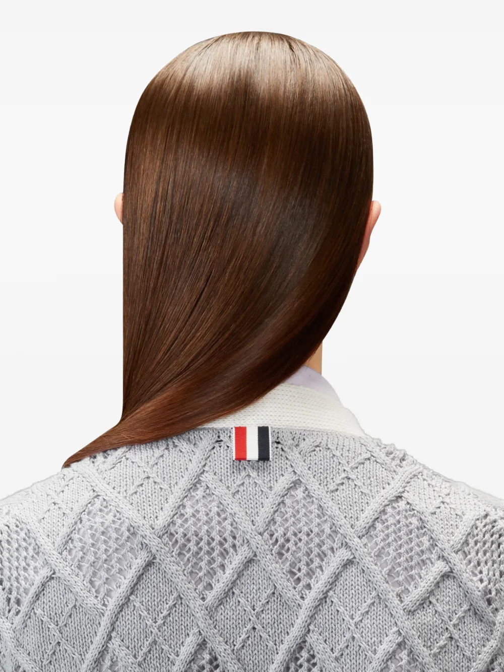 Thom Browne Argyle pointelle vest met vier strepen Grijs
